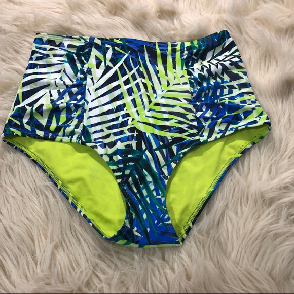 Aerie neon leaf high rise bikini set - Picture 2 of 7
